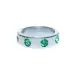 Pierścień-Metal Cock Ring with Green Diamonds Large